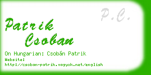 patrik csoban business card