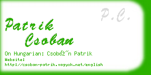 patrik csoban business card